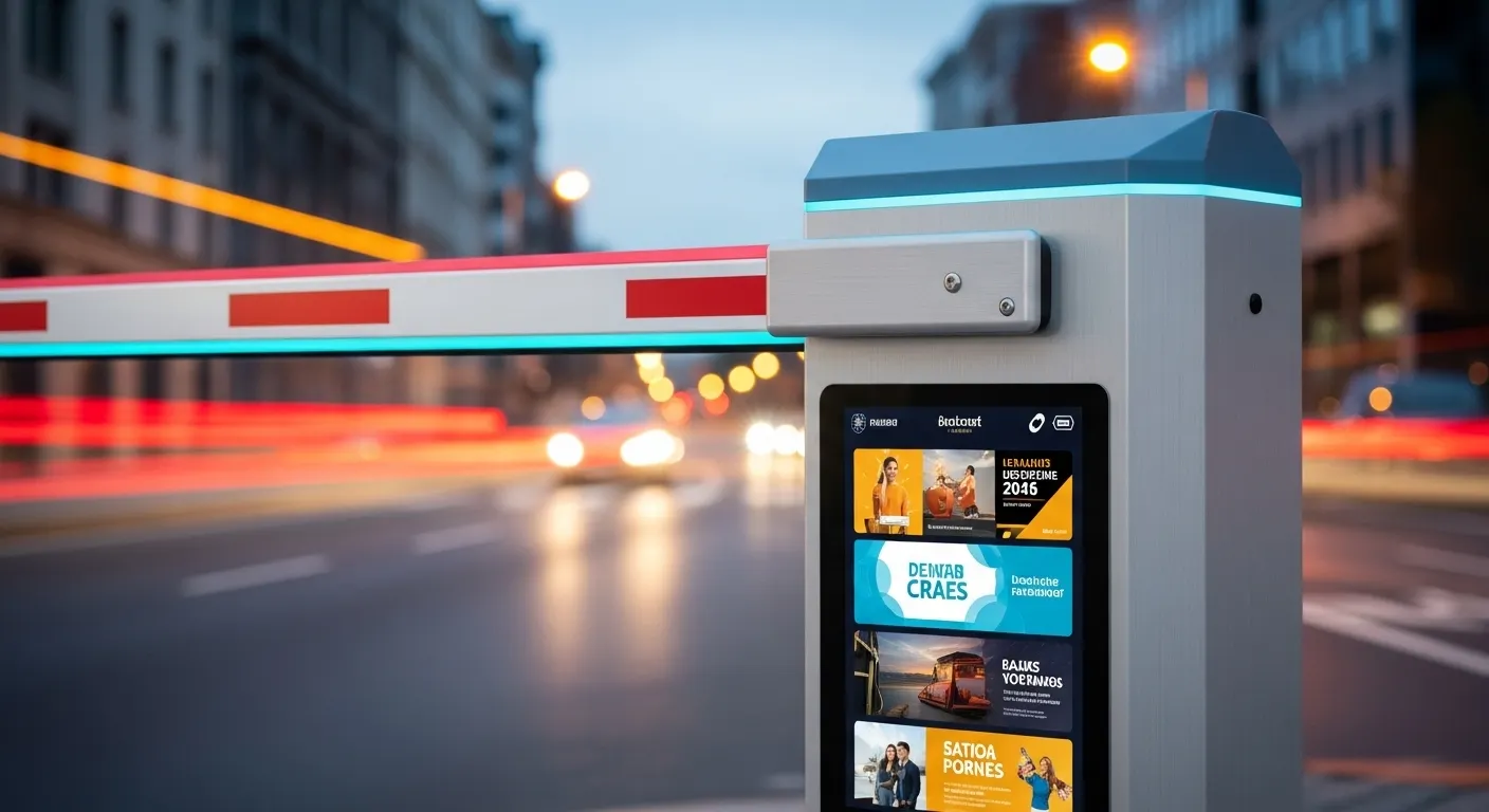 Werbung für Parkbarriere