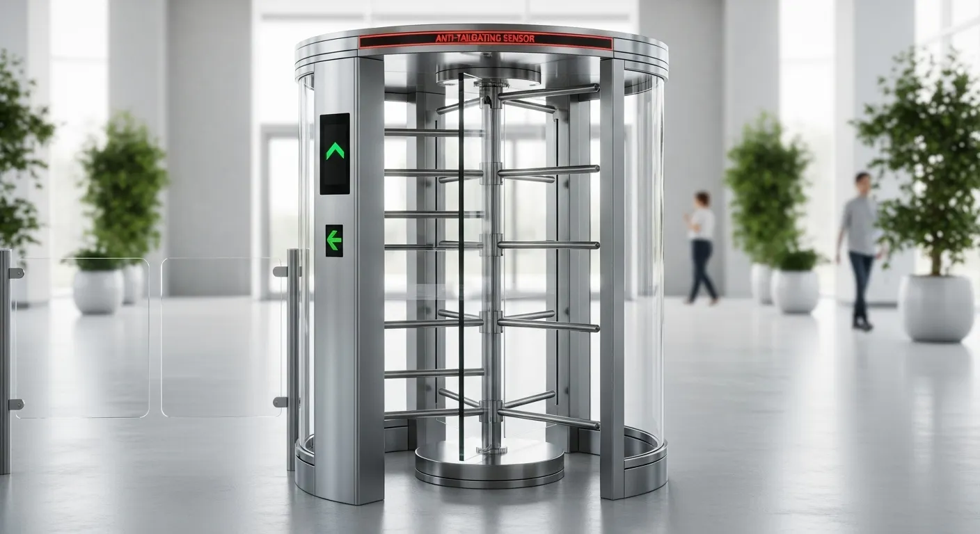 Anti-Tailgating-Drehkreuz in voller Höhe