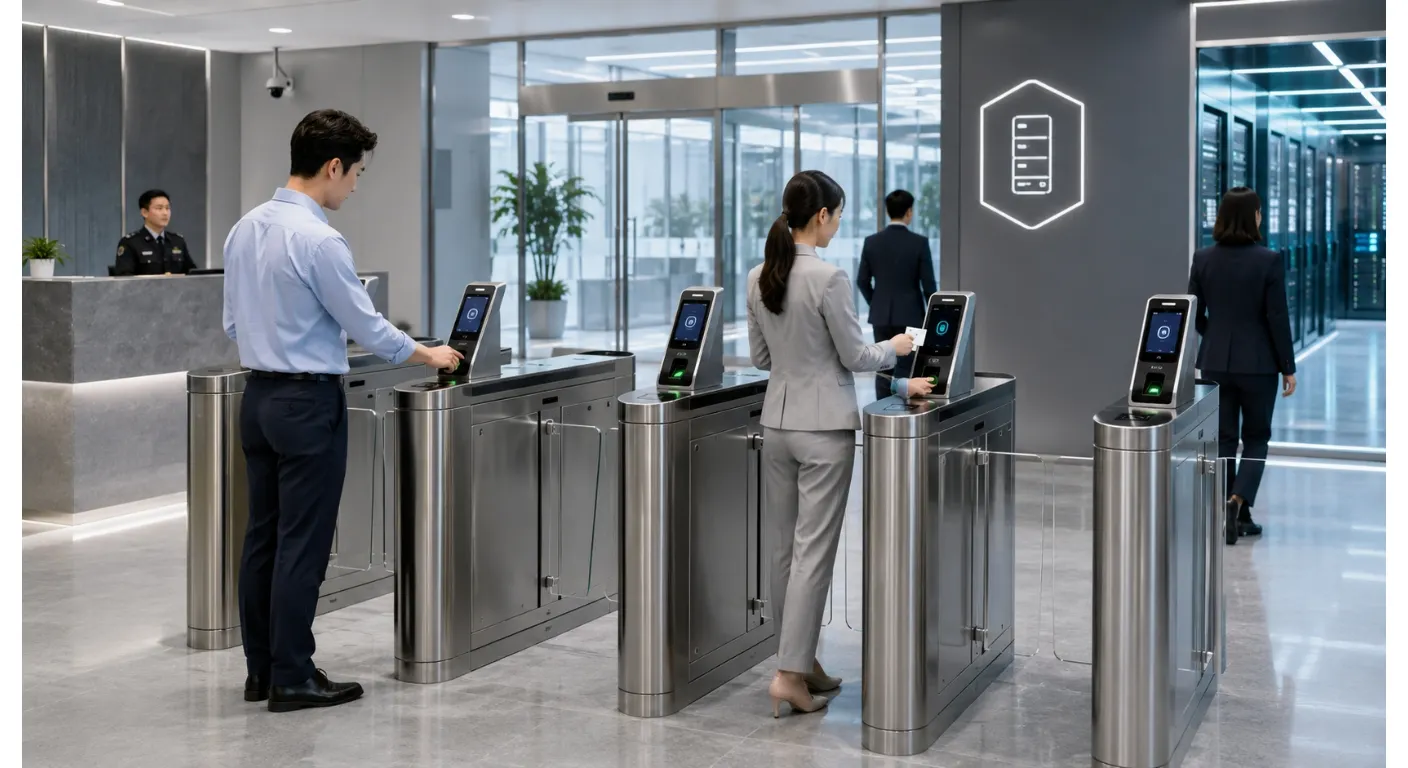 Biometric Turnstile Gates Manufacturer With Fingerprint Scanner