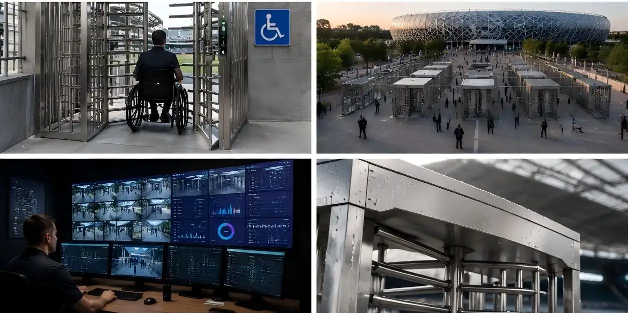 Vollhohe Drehkreuz-Tor-Lösungen für Stadionsicherheit